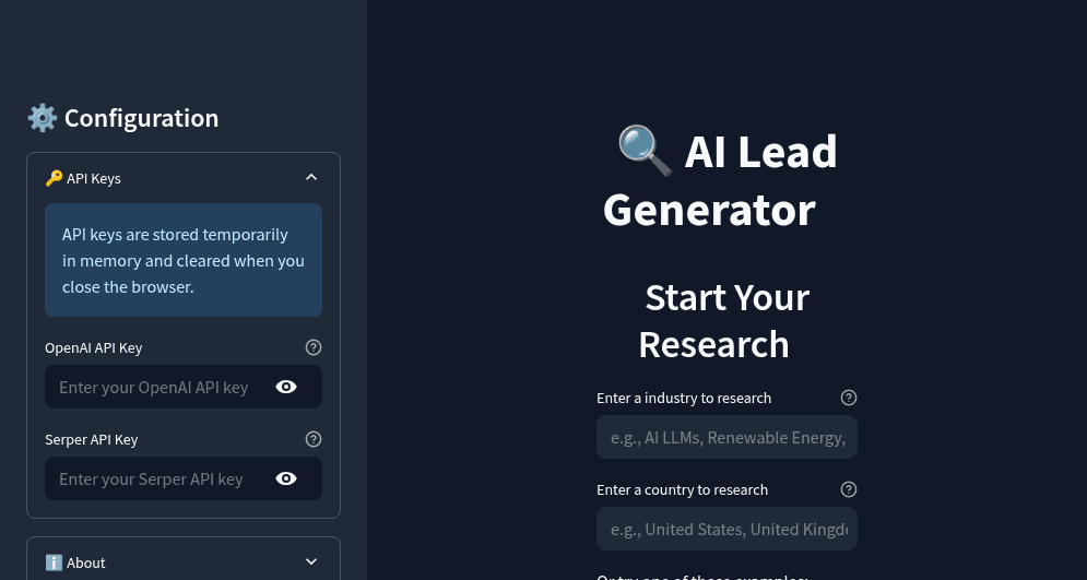 Preview of CrewAI Sales Leads Agent